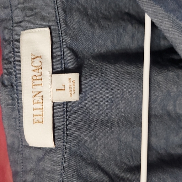 Blue Ellen Tracy Long Sleeved Button Down Large - Picture 2 of 2